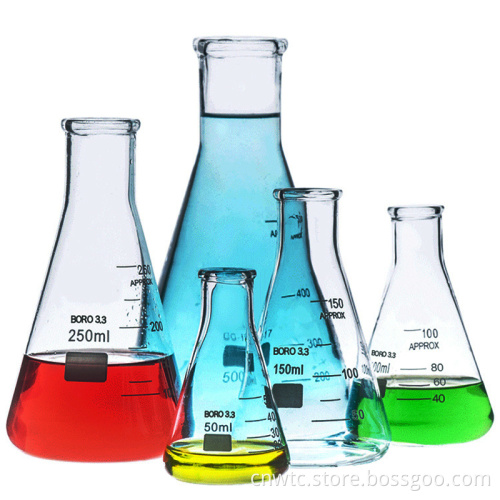 High Borosilicate Glass Flask Volumes: 100ml, 250ml, 500ml, 1000ml, 3000ml